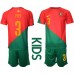 Günstige Portugal Pepe #3 Babykleidung Heim Fussballtrikot Kinder WM 2022 Kurzarm (+ kurze hosen)